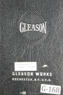 Gleason-Gleason No 17 Hypoid Testing Machine, Operators Instruction Manual Year (1937)-#17-No. 17-01